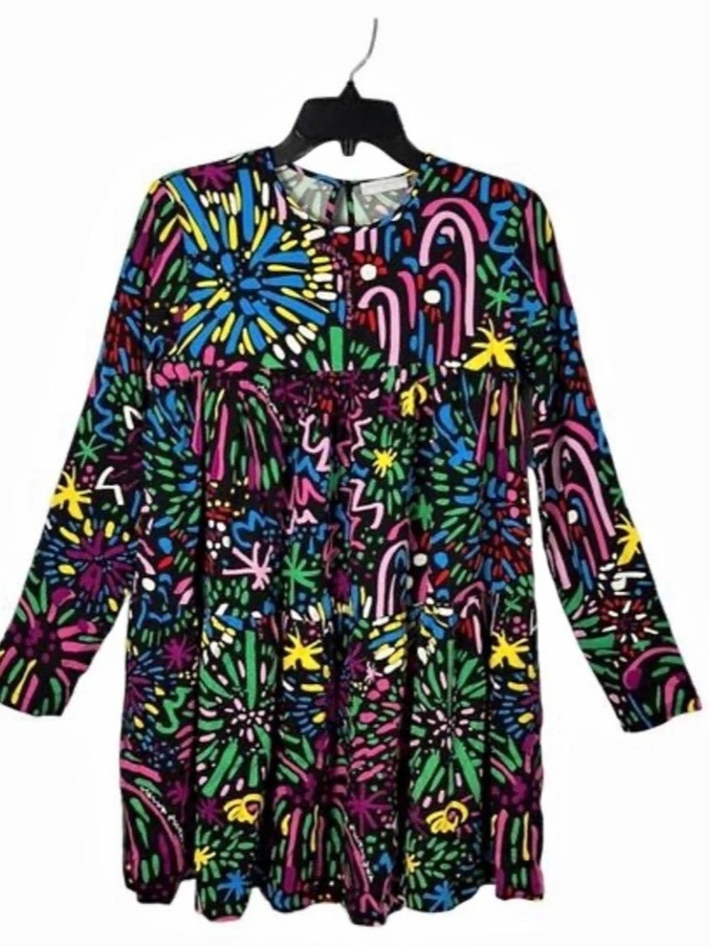 Stella McCartney Girls Fireworks Abstract Print Dress Size 4